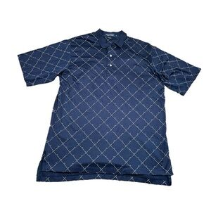 Polo Ralph Lauren Golf Shirt Size Medium Blue White Color Cotton Short Sleeve